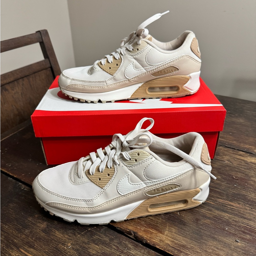 Nike Womens Air Max Sneakers - White and Tan 9.5